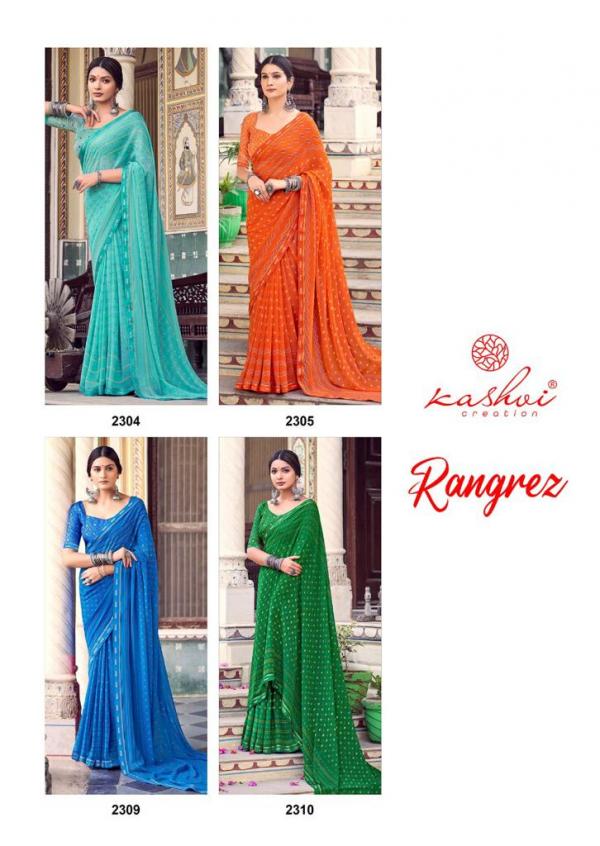 Kashvi Rangrez Fancy Wear Georgette Designer Saree Collection